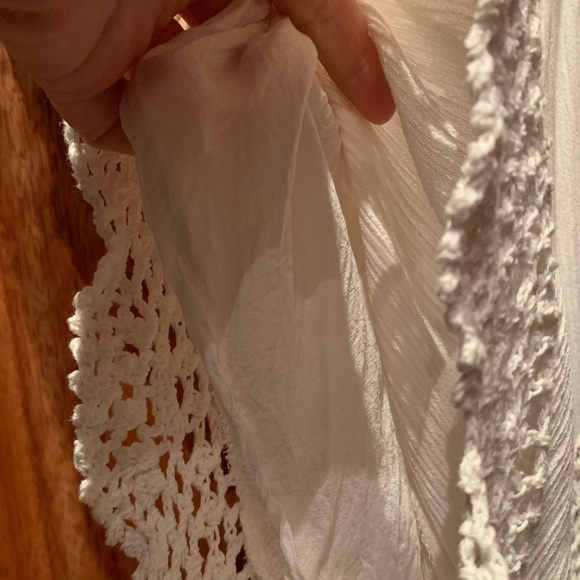 White gauzy linen romper - Picture 2 of 4